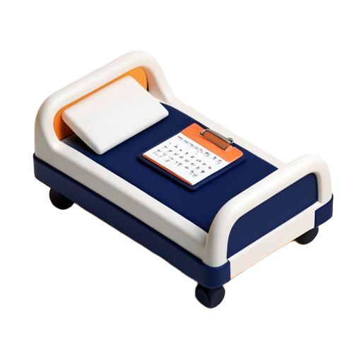 Hospital bed with an appointment sheet